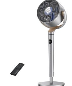 Dreo 23dB ventilateur sur pied silencieux, portée de 24M, volume d'air 1200m³/h, turbo circulateur, hauteur de 102CM, 3 modes, 8 vitesses, oscillation omnidirectionnelle 120°+120°, PolyFan 502